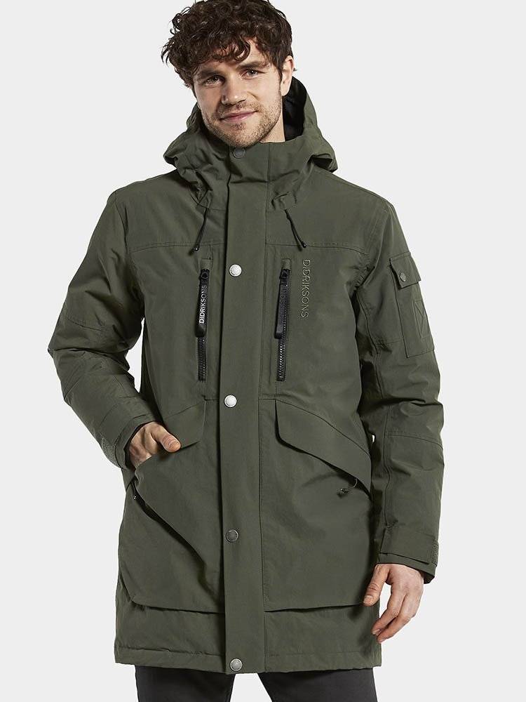 Купить куртка didriksons ari men's parka, мужская, зимняя, тёмно-зелёный,  503900, цена в интернет магазине Навелосипеде.рф